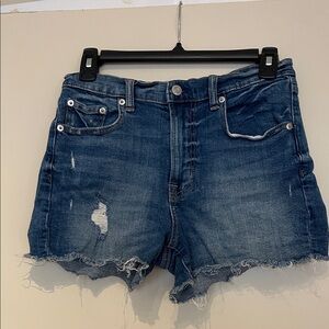 GAP Dark Blue Frayed Hem Jean Shorts